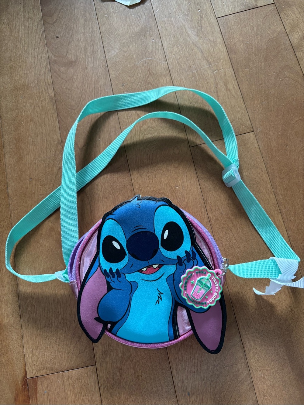 Disney Stitch Kids Crossbody Bag in Aqua and Pink